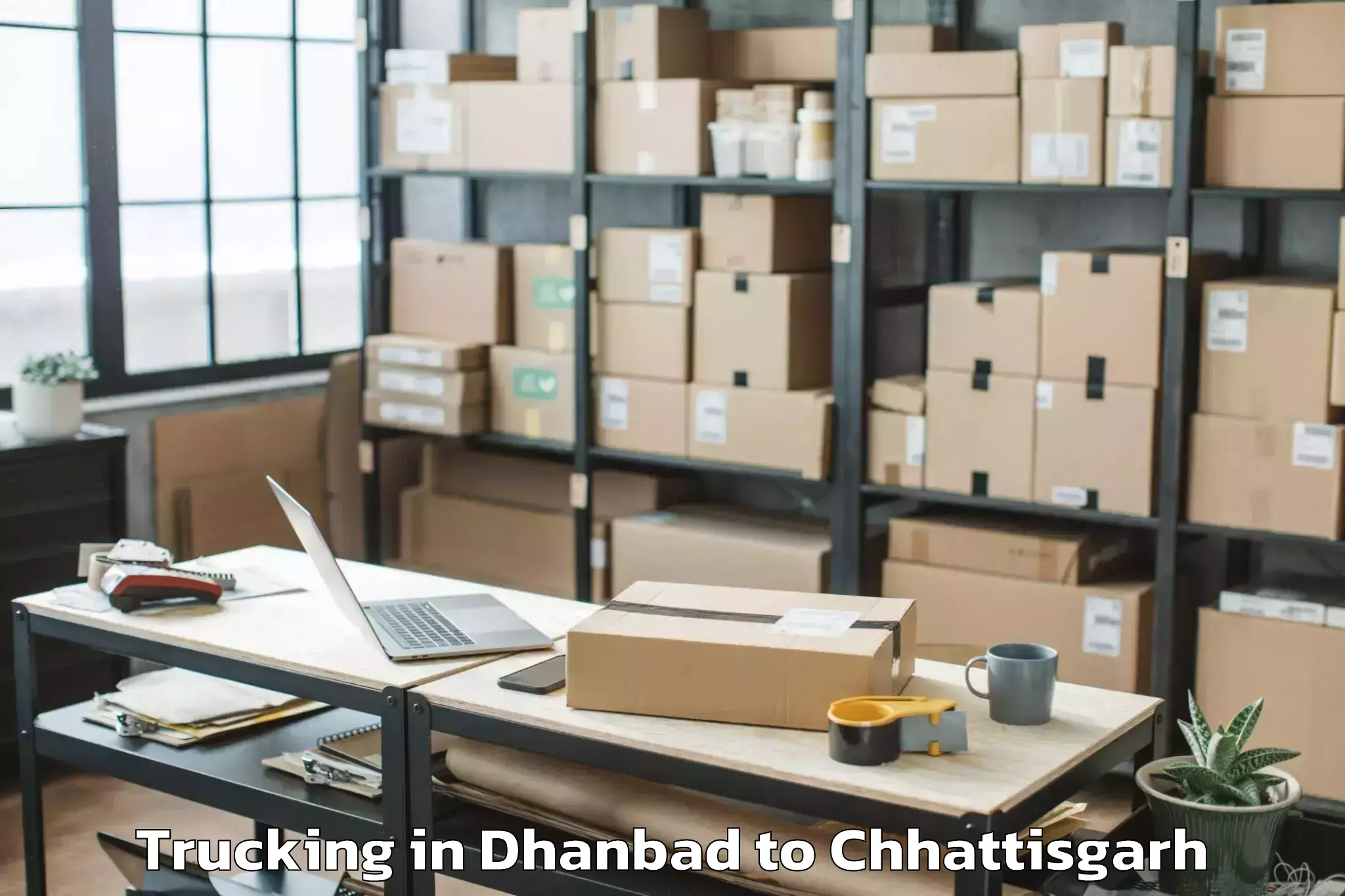 Top Dhanbad to Korba Trucking Available